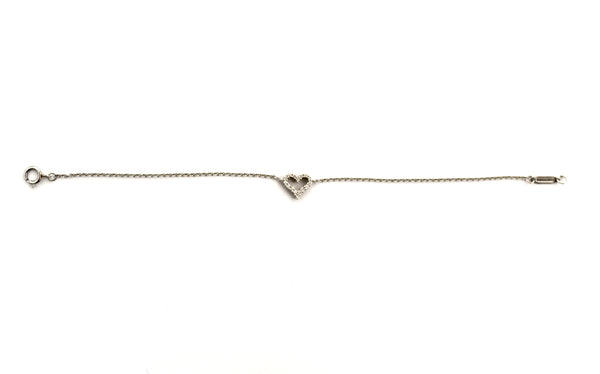 Tiffany & Co. Platinum Diamond Open Heart Bracelet