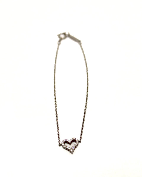 Tiffany & Co. Platinum Diamond Open Heart Bracelet