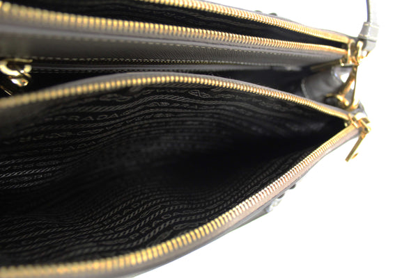 Prada Grey Saffiano Lux Leather Galleria Medium Tote Bag