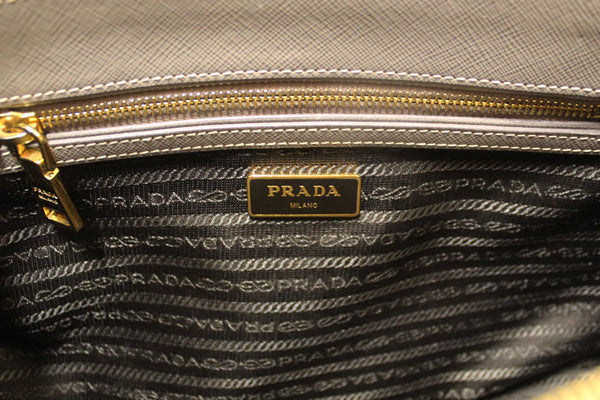 Prada Grey Saffiano Lux Leather Galleria Medium Tote Bag