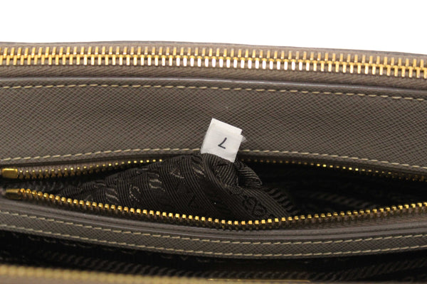 Prada Grey Saffiano Lux Leather Galleria Medium Tote Bag