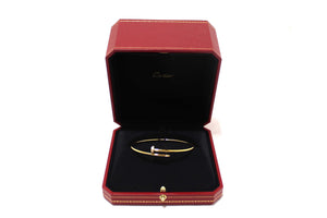 Cartier 18K Yellow Gold with Diamonds Small Juste Un Clou Bracelet Size 19