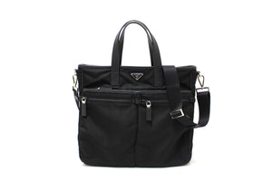 Prada Black Re-Nylon Pocket Tote Shoulder Bag | Italystation.com - Shop Now at italystation.com