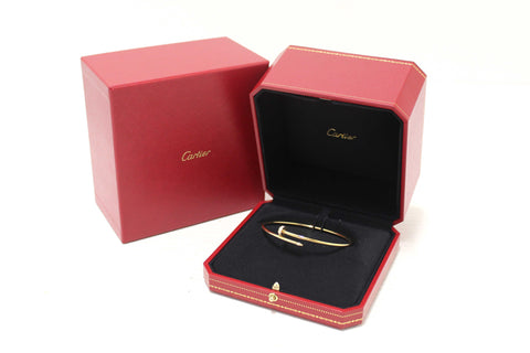 Cartier 18K Yellow Gold with Diamonds Small Juste Un Clou Bracelet Size 19