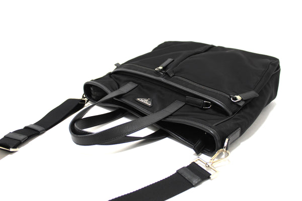 Prada Black Re-Nylon Pocket Tote Shoulder Bag | Italystation.com - Shop Now at italystation.com