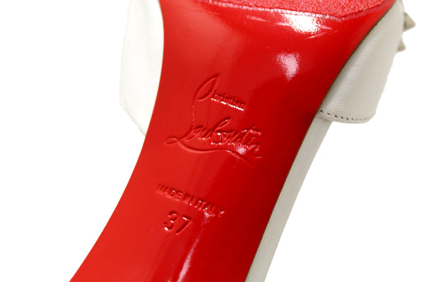 Christian Louboutin White Leather Spike Cross 100 | Italystation.com - Shop Now at italystation.com