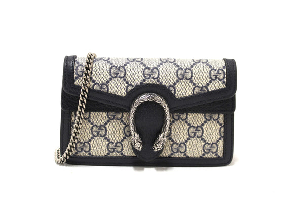 Gucci Blue and Beige GG Supreme Dionysus Super Mini Bag