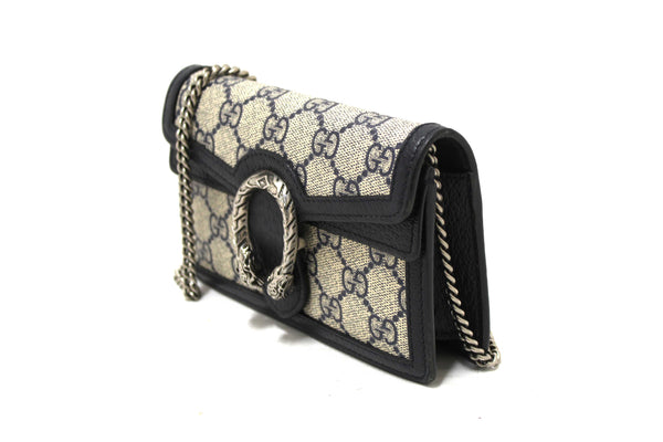 Gucci Blue and Beige GG Supreme Dionysus Super Mini Bag