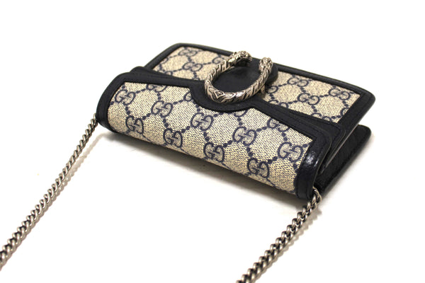 Gucci Blue and Beige GG Supreme Dionysus Super Mini Bag