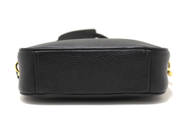 Prada Black Vitello Daino Bauletto Leather Messenger Bag