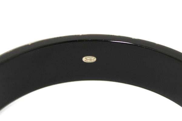 Chanel Black Resin and Crystal Bangle Bracelet | Italystation.com - Now at italystation.com