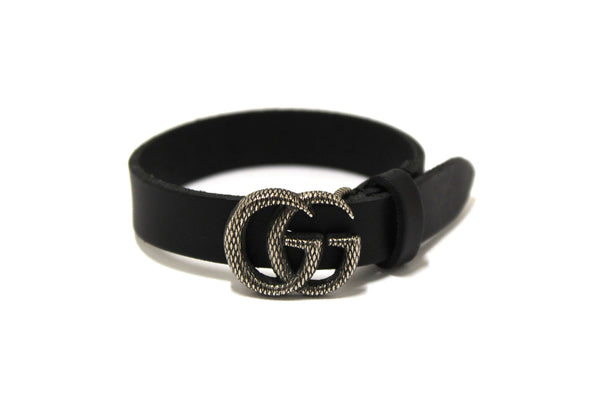 Paris Station Shop Gucci Black Leather Double G Engraving Bracelet Siz | Italystation.com - Shop Now at italystation.com