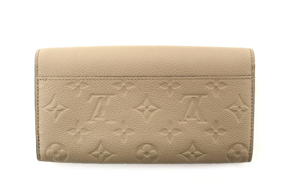 Louis Vuitton Touterelle Beige Monogram Empreinte Leather Sarah Wallet