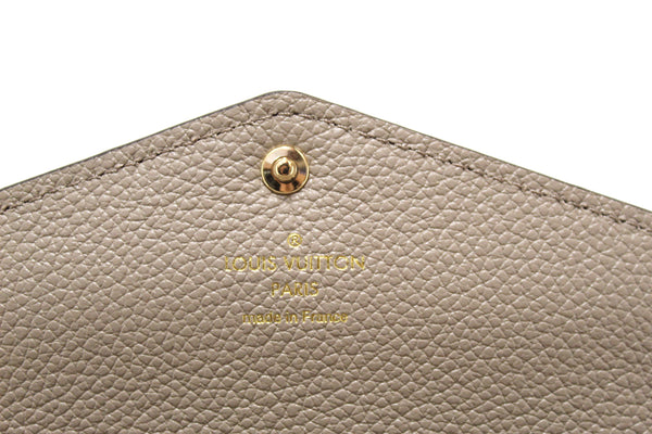 Louis Vuitton Touterelle Beige Monogram Empreinte Leather Sarah Wallet