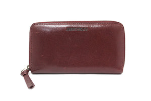 Authentic Jimmy Choo Burgundy Leather Zip Around Wallet