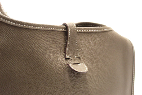 Hermes Etoupe Epsom Leather Evelyne PM III Messenger Bag