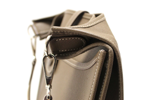 Hermes Etoupe Epsom Leather Evelyne PM III Messenger Bag