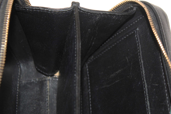 Chanel Black Quilted Caviar Leather Small CC Filigree Vanity Case