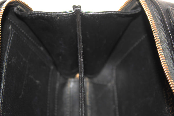 Chanel Black Quilted Caviar Leather Small CC Filigree Vanity Case