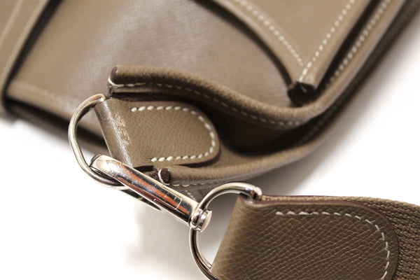 Hermes Etoupe Epsom Leather Evelyne PM III Messenger Bag