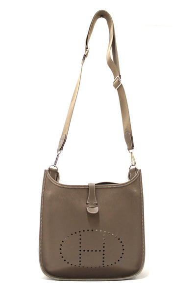 Hermes Etoupe Epsom Leather Evelyne PM III Messenger Bag