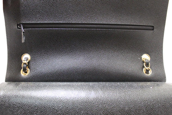 Chanel Black Quilted Caviar Leather Classic Maxi Double Flap Bag