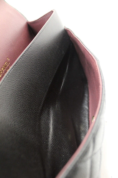 Chanel Black Quilted Caviar Leather Classic Maxi Double Flap Bag