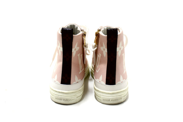 Louis Vuitton Rose Pink Monogram Giant Stellar High Top Sneakers Size 37