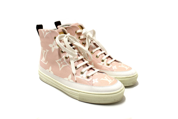 Louis Vuitton Rose Pink Monogram Giant Stellar High Top Sneakers Size 37