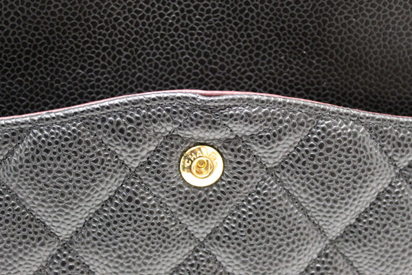 Chanel Black Quilted Caviar Leather Classic Maxi Double Flap Bag