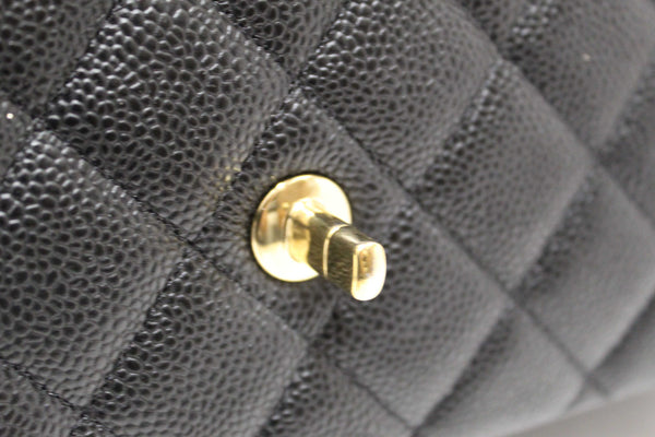 Chanel Black Quilted Caviar Leather Classic Maxi Double Flap Bag