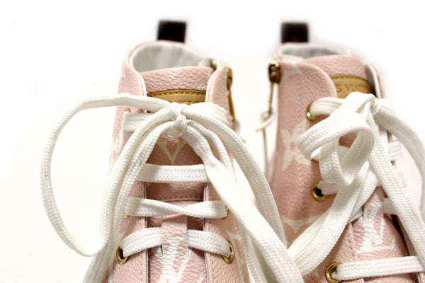 Louis Vuitton Rose Pink Monogram Giant Stellar High Top Sneakers Size 37