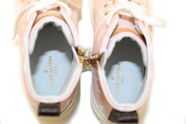 Louis Vuitton Rose Pink Monogram Giant Stellar High Top Sneakers Size 37