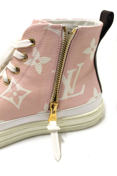 Louis Vuitton Rose Pink Monogram Giant Stellar High Top Sneakers Size 37
