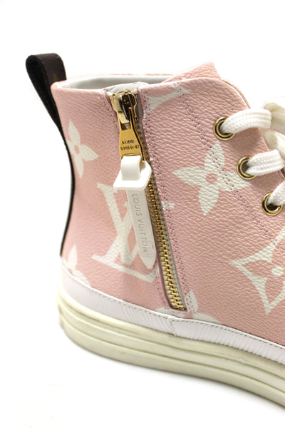 Louis Vuitton Rose Pink Monogram Giant Stellar High Top Sneakers Size 37
