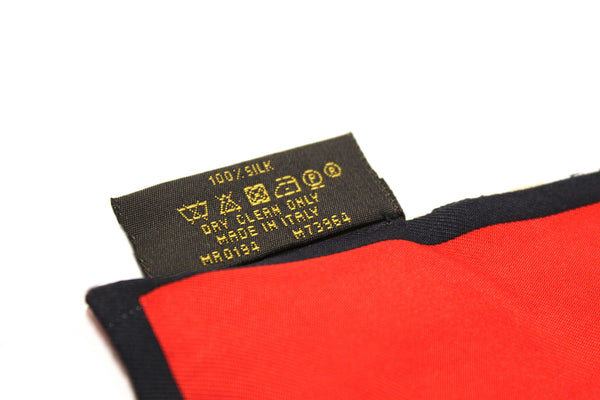 Louis Vuitton Silk Monogram Trunks Red Twilly Bandeau Scarf