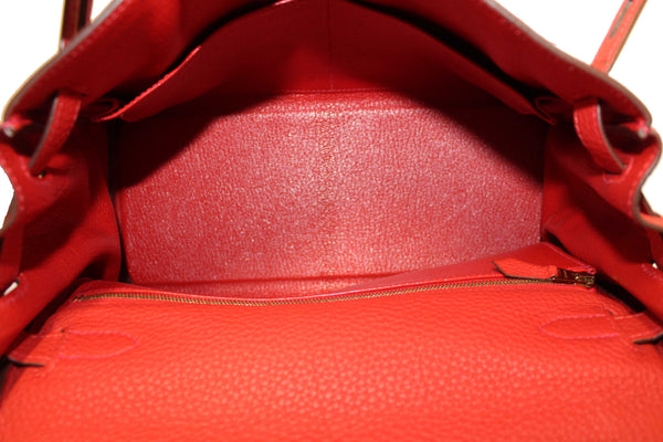 Hermes Rouge Pivoine Togo Leather Kelly Retourne 28 Handbag/Shoulder Bag