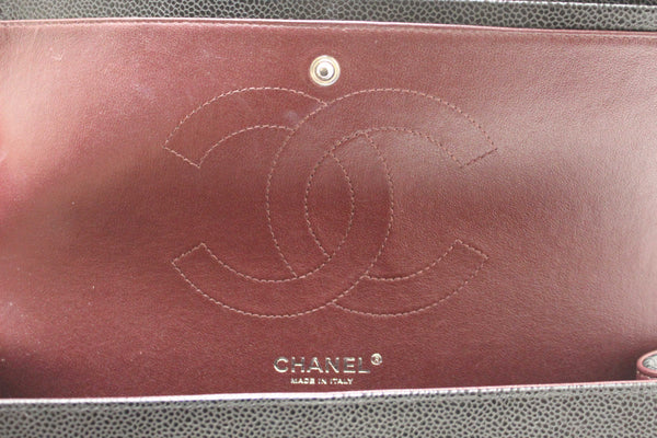 Chanel Black Quilted Caviar Leather Classic Jumbo Double Flap Bag