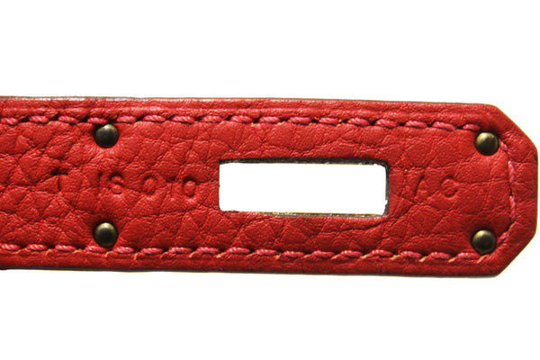 Hermes Rouge Pivoine Togo Leather Kelly Retourne 28 Handbag/Shoulder Bag