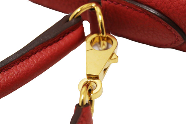 Hermes Rouge Pivoine Togo Leather Kelly Retourne 28 Handbag/Shoulder Bag