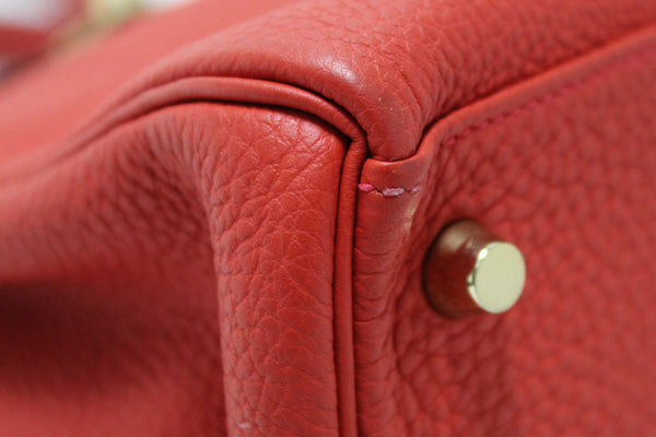 Hermes Rouge Pivoine Togo Leather Kelly Retourne 28 Handbag/Shoulder Bag