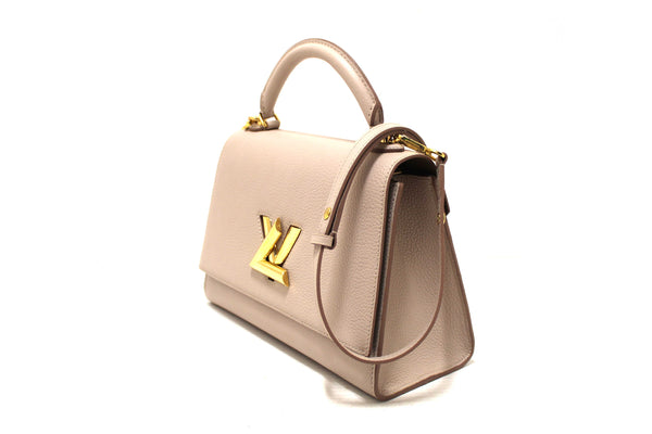 Louis Vuitton Greige Grey Taurillon Leather Twist One Handle MM Bag