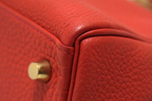 Hermes Rouge Pivoine Togo Leather Kelly Retourne 28 Handbag/Shoulder Bag