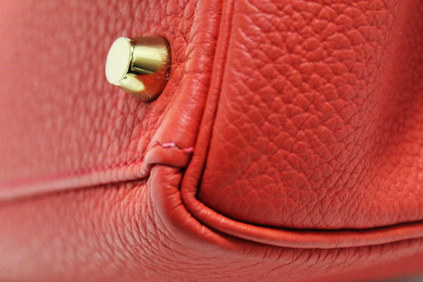 Hermes Rouge Pivoine Togo Leather Kelly Retourne 28 Handbag/Shoulder Bag