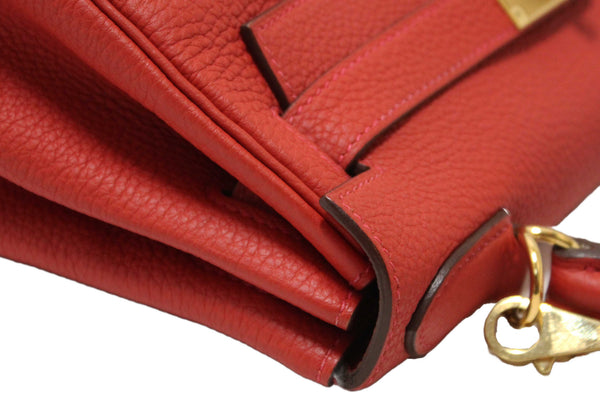 Hermes Rouge Pivoine Togo Leather Kelly Retourne 28 Handbag/Shoulder Bag