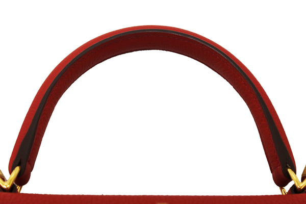 Hermes Rouge Pivoine Togo Leather Kelly Retourne 28 Handbag/Shoulder Bag