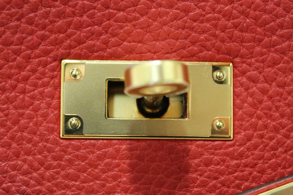 Hermes Rouge Pivoine Togo Leather Kelly Retourne 28 Handbag/Shoulder Bag
