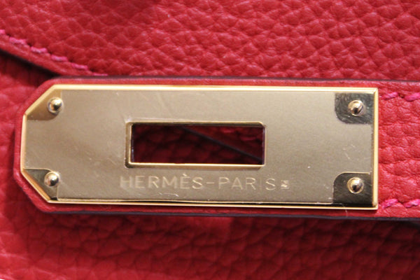 Hermes Rouge Pivoine Togo Leather Kelly Retourne 28 Handbag/Shoulder Bag