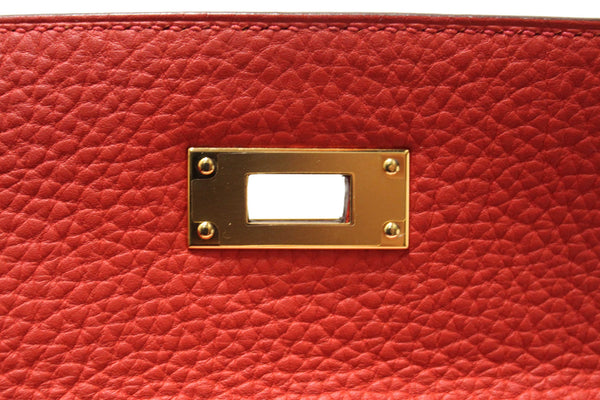 Hermes Rouge Pivoine Togo Leather Kelly Retourne 28 Handbag/Shoulder Bag