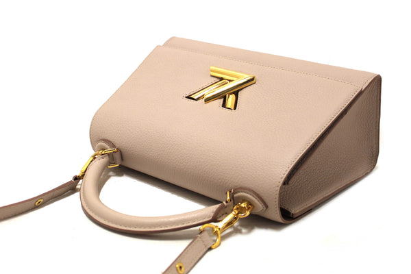 Louis Vuitton Greige Grey Taurillon Leather Twist One Handle MM Bag